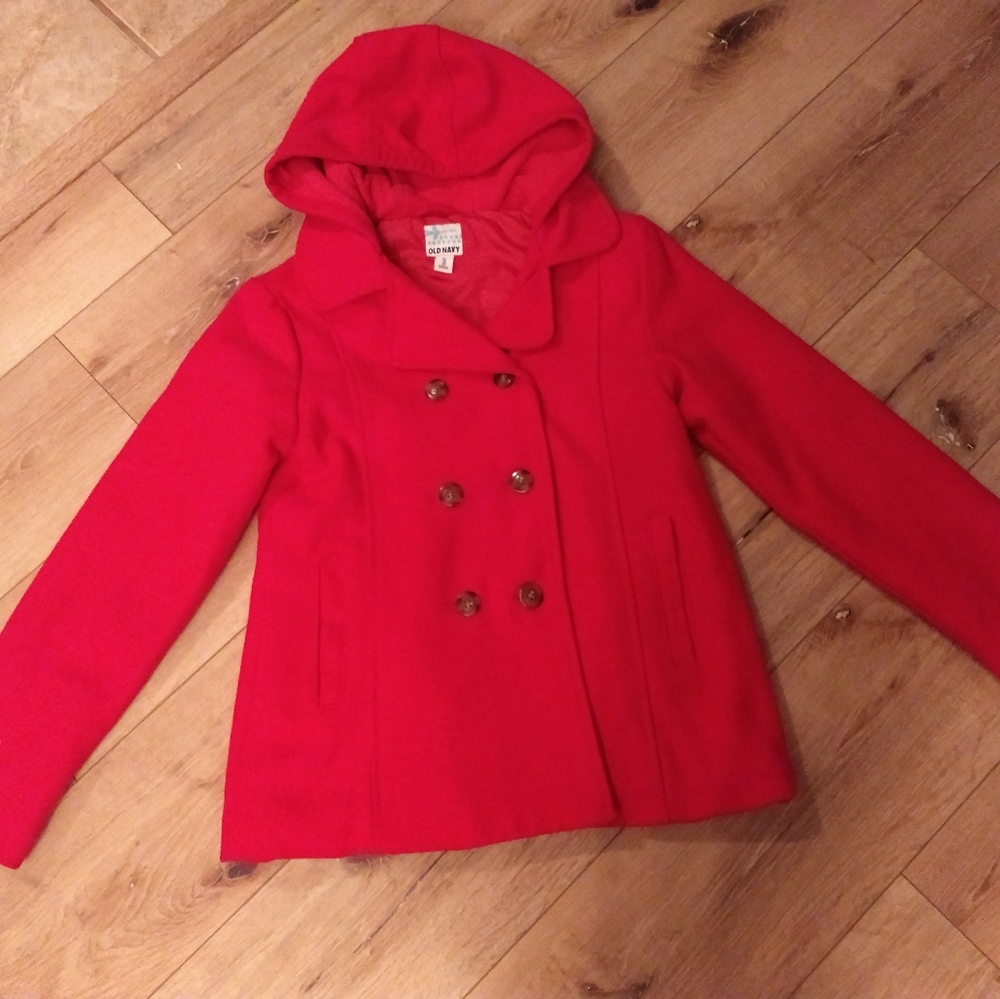 Girls XL Old Navy Pink Wool Blend Peacoat